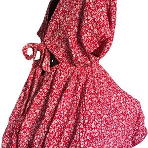 Floral Red Kids Dress
